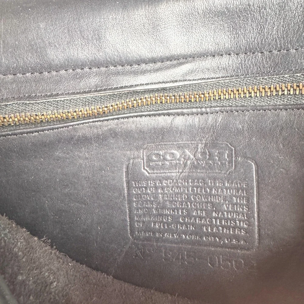 Vintage‎ 1984 Coach Saddle Pouch Large 9585 Black Glovetanned Leather Crossbody